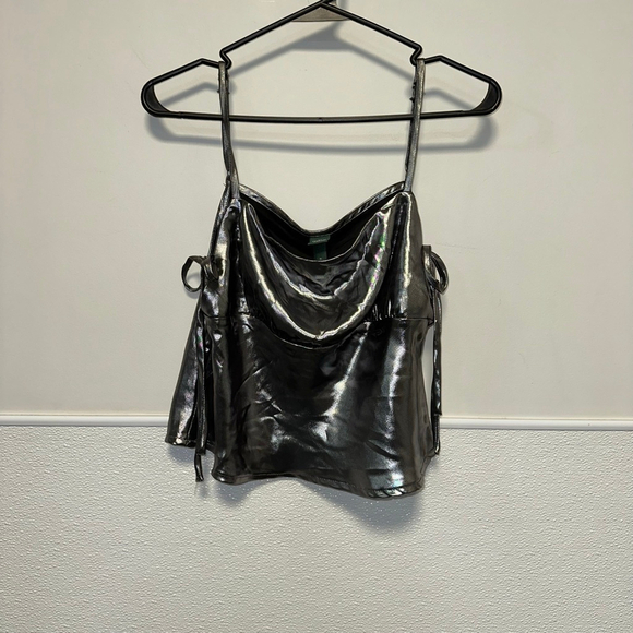 Wild Fable Tops - Wild Fable Metallic Cami Top Silver Size M Women’s NEW NWT Party Club Metal Cami